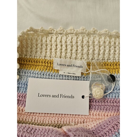 Lovers + Friends Lisette Crochet Skirt XS Horizon Stripe Beach Revolve NWT‎ - Picture 2 of 7